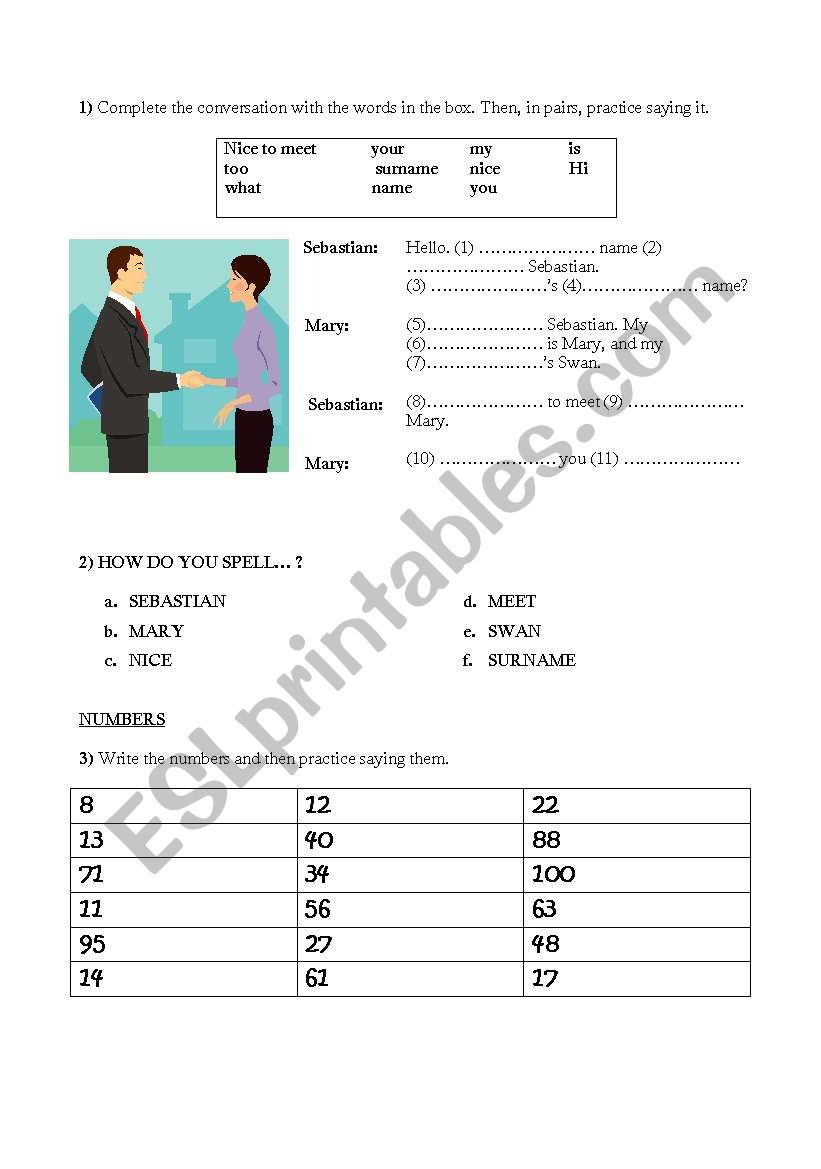 what`s your name? spelling and numbers